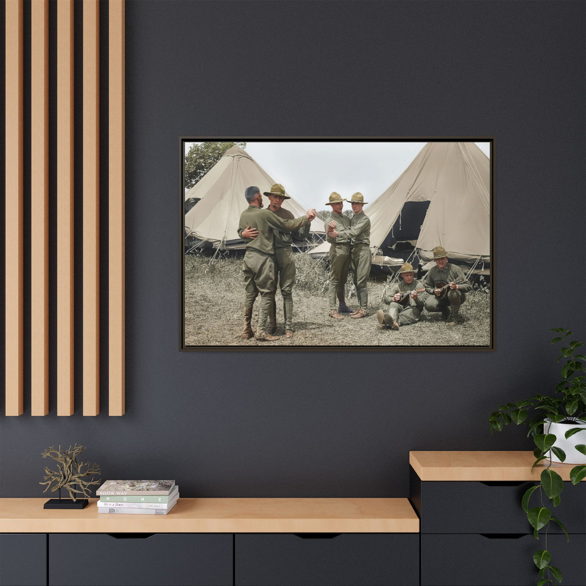 hommes 006 | Framed Vintage Photo - Matte Canvas