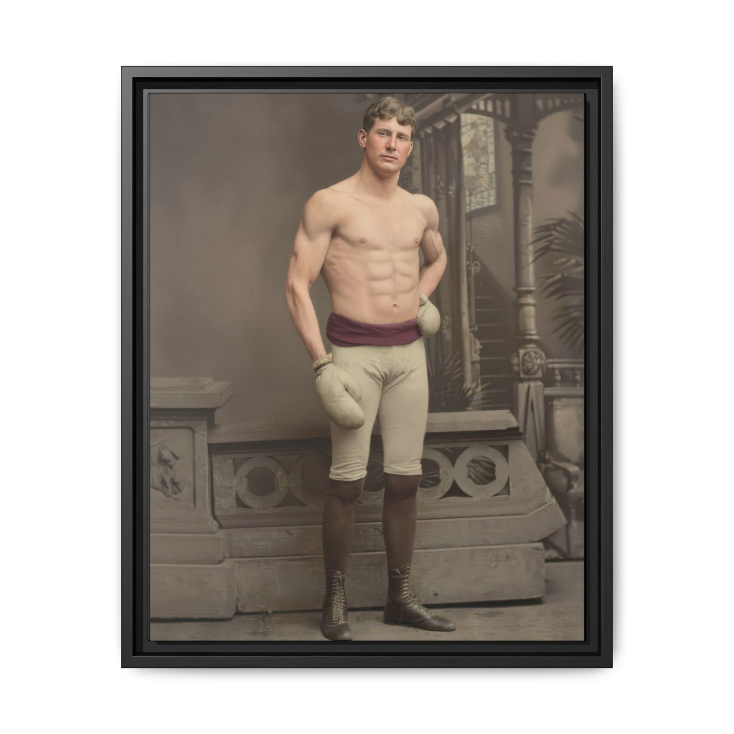 athlétisme 008 | Framed Vintage Photo - Matte Canvas