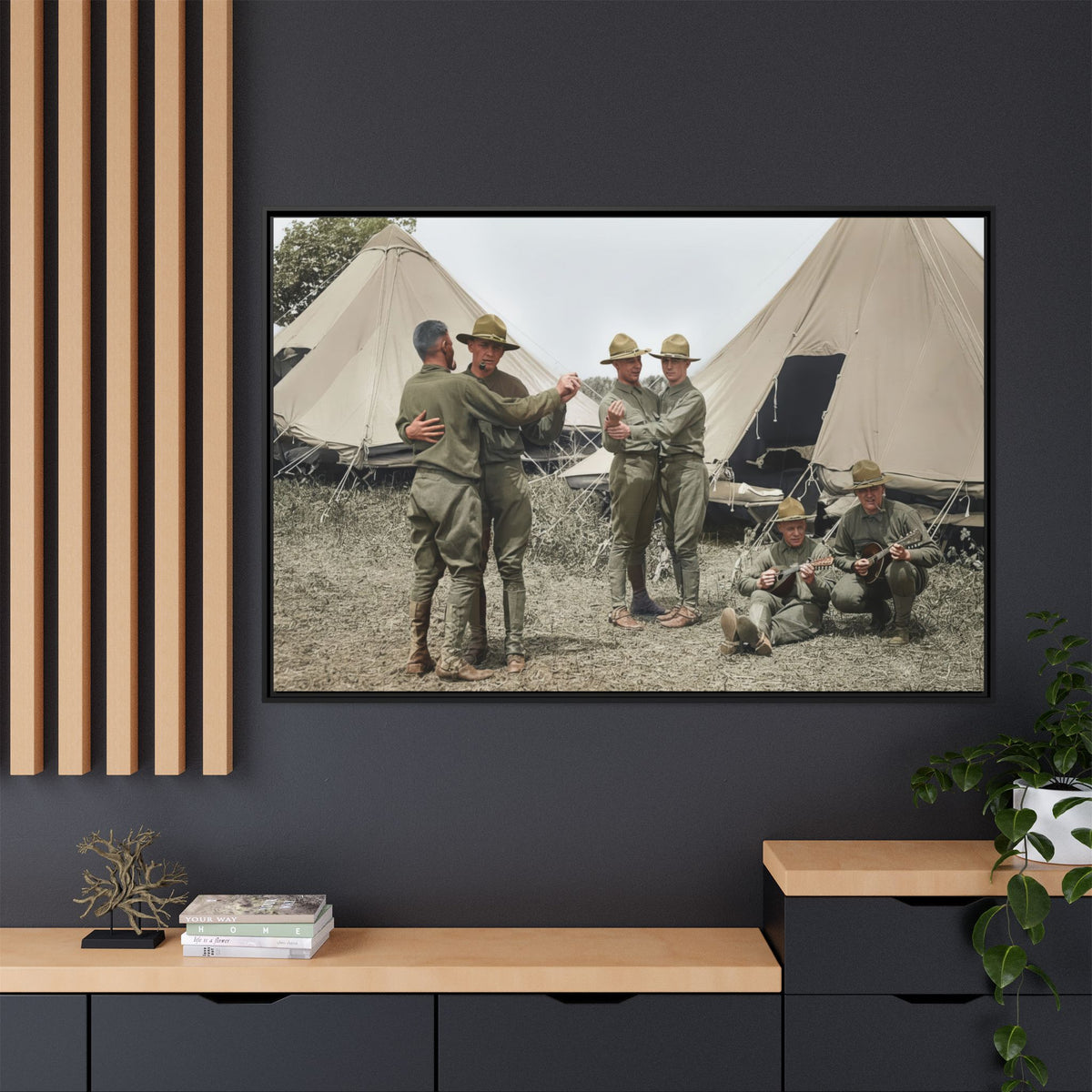 hommes 006 | Framed Vintage Photo - Matte Canvas