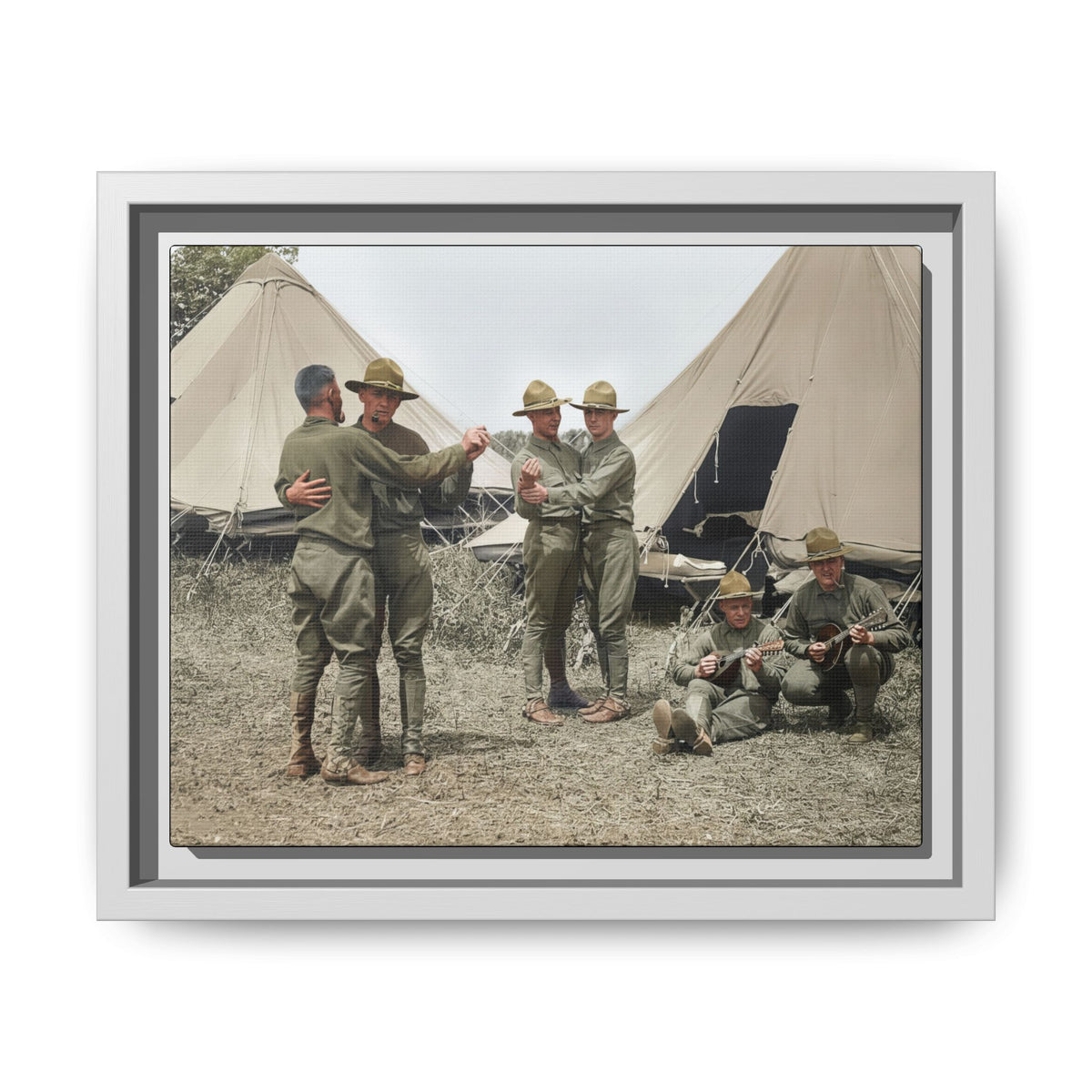 hommes 006 | Framed Vintage Photo - Matte Canvas