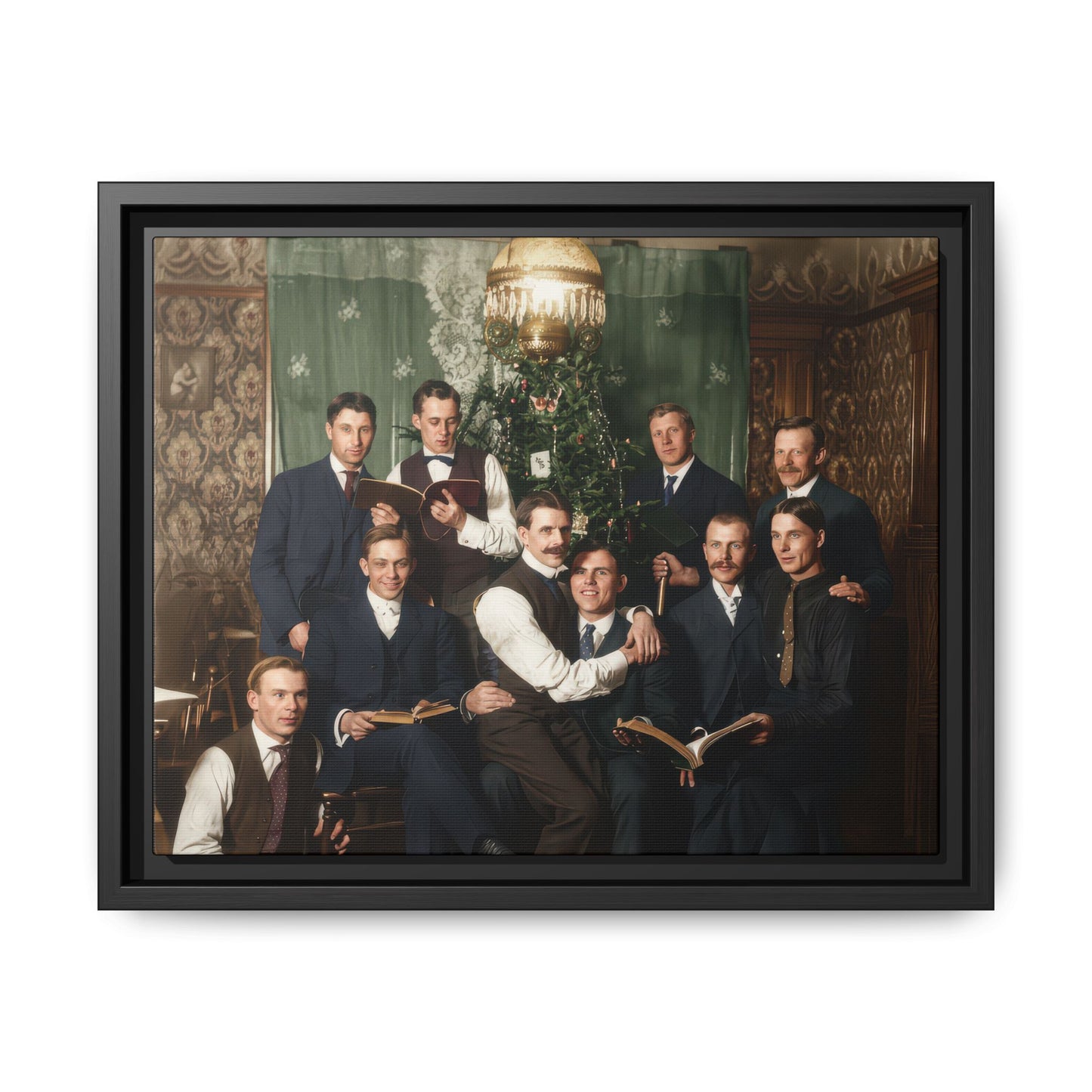 hommes 001 | Framed Vintage Photo - Matte Canvas