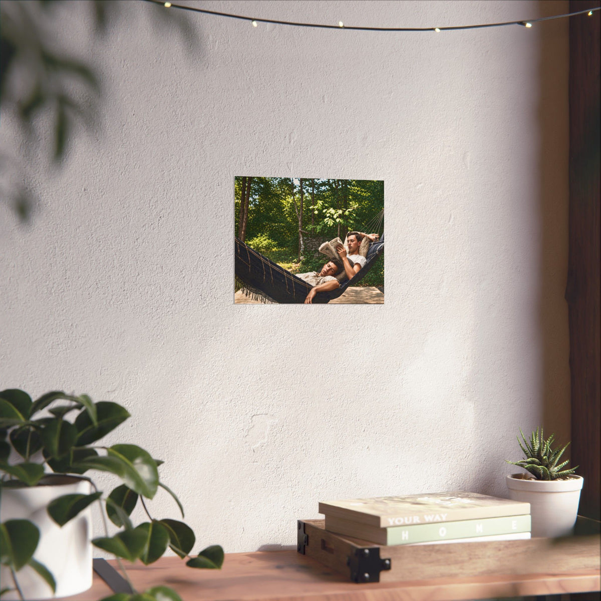 Paire 094 | Two Men Relaxing in a Hammock | Vintage Photography Poster