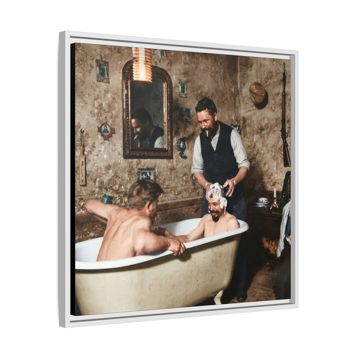 hommes 031 | Framed Vintage Photo - Matte Canvas2