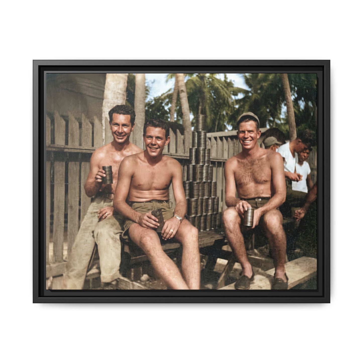 hommes 003 | Framed Vintage Photo - Matte Canvas