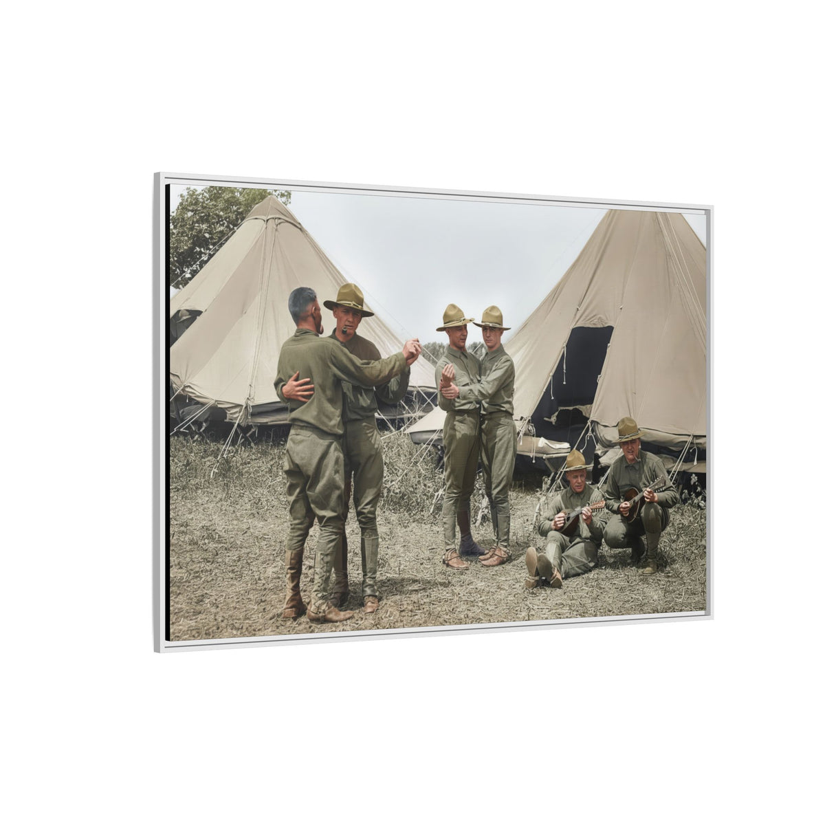 hommes 006 | Framed Vintage Photo - Matte Canvas