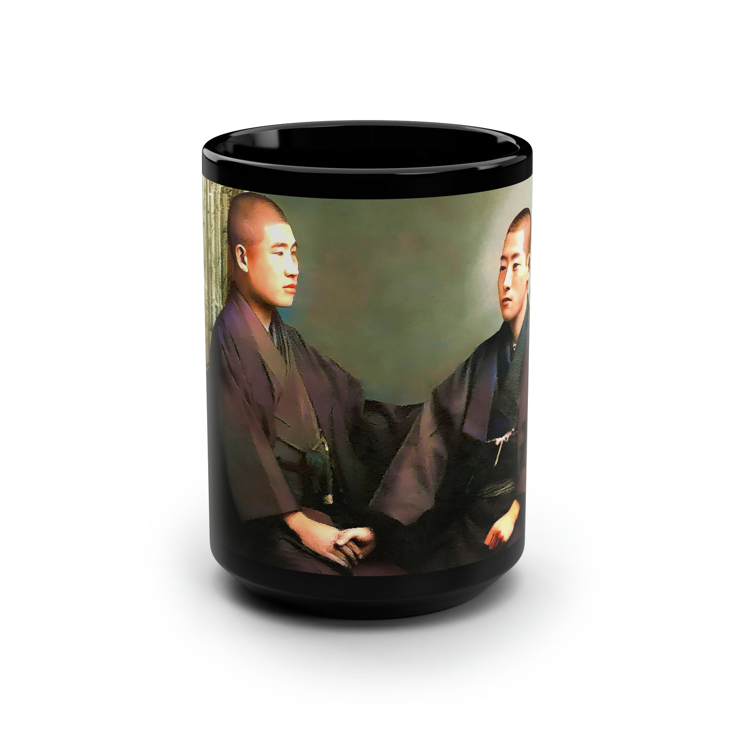 paire 011 | Black Mug, 15oz Gay Japan Vintage Wedding Photo Queer LGBTQ Present Gift Couple Kimono