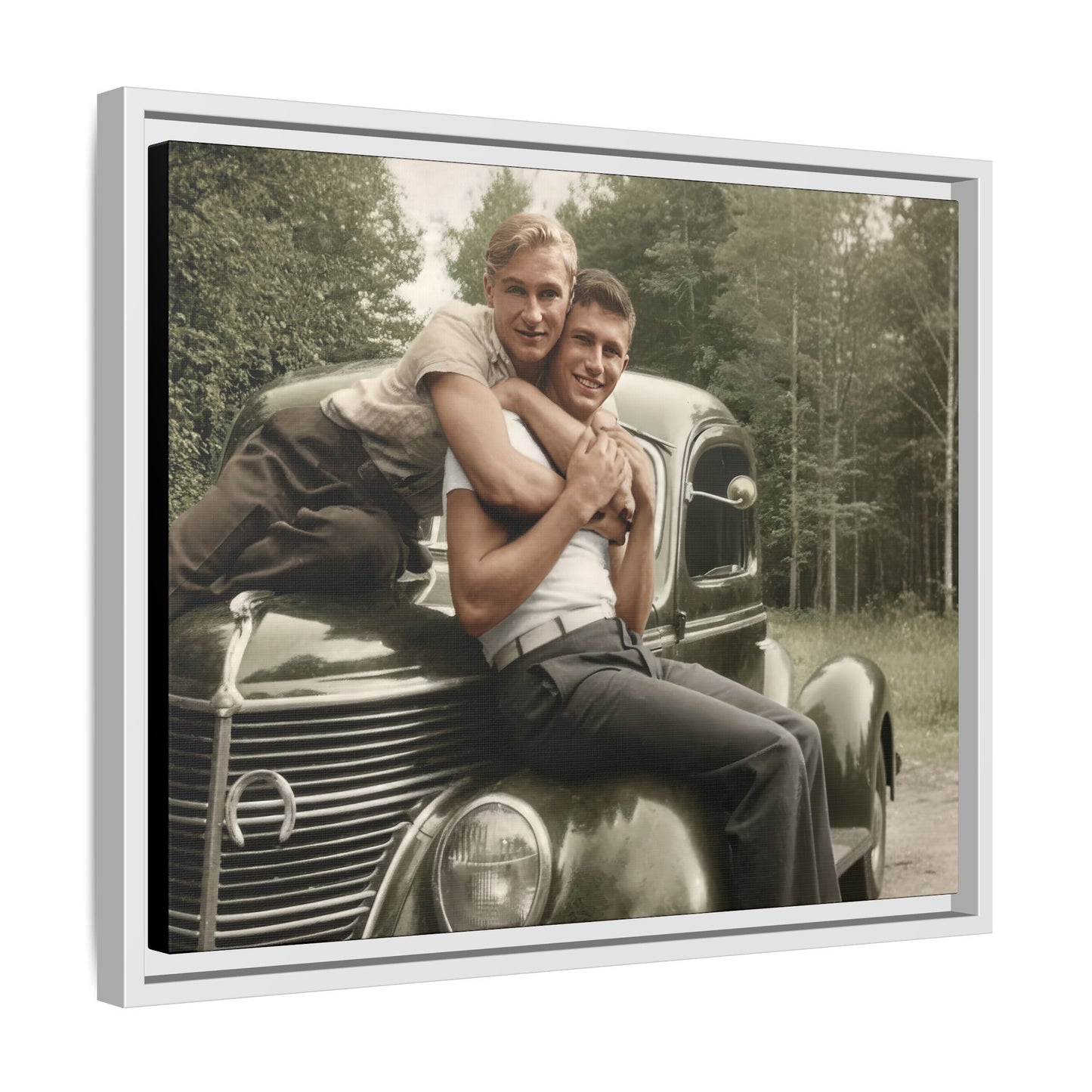 paire 045 | Framed Vintage Photo - Matte Canvas