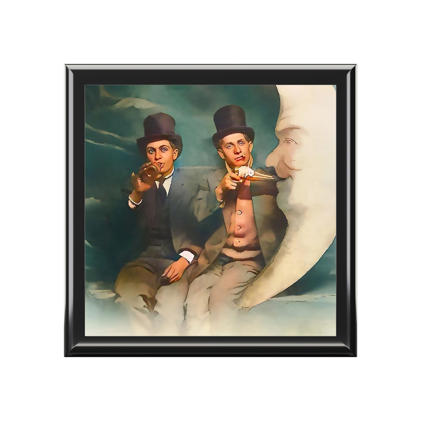 paire 043 | Keepsake Box Vintage Gay Moon Photo Couple Drinking Top Hat Queer LGBTQ Uncle Dad Gift