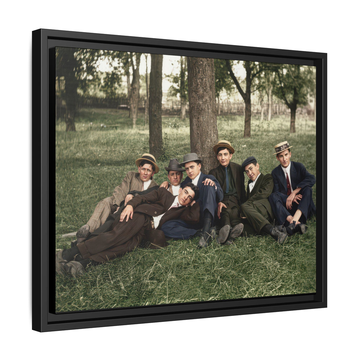 hommes 005 | Framed Vintage Photo - Matte Canvas