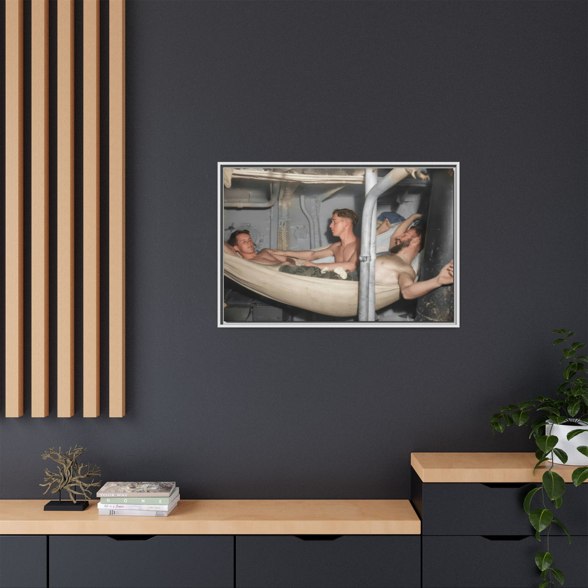 hommes 004 | Framed Vintage Photo - Matte Canvas