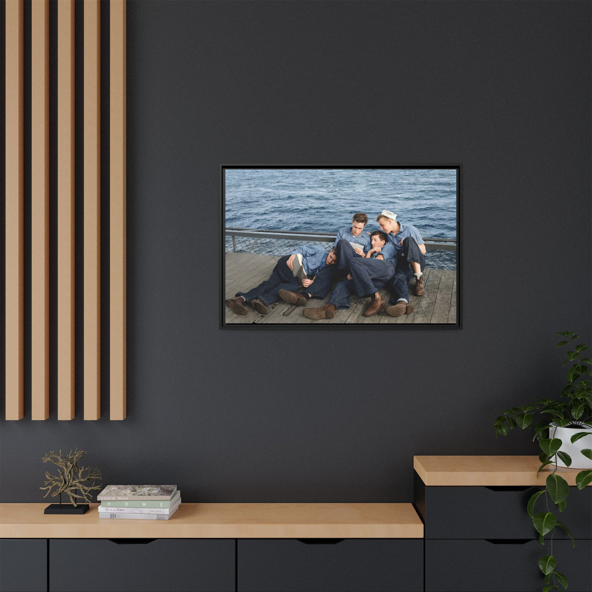 hommes 025 | Framed Vintage Photo - Matte Canvas