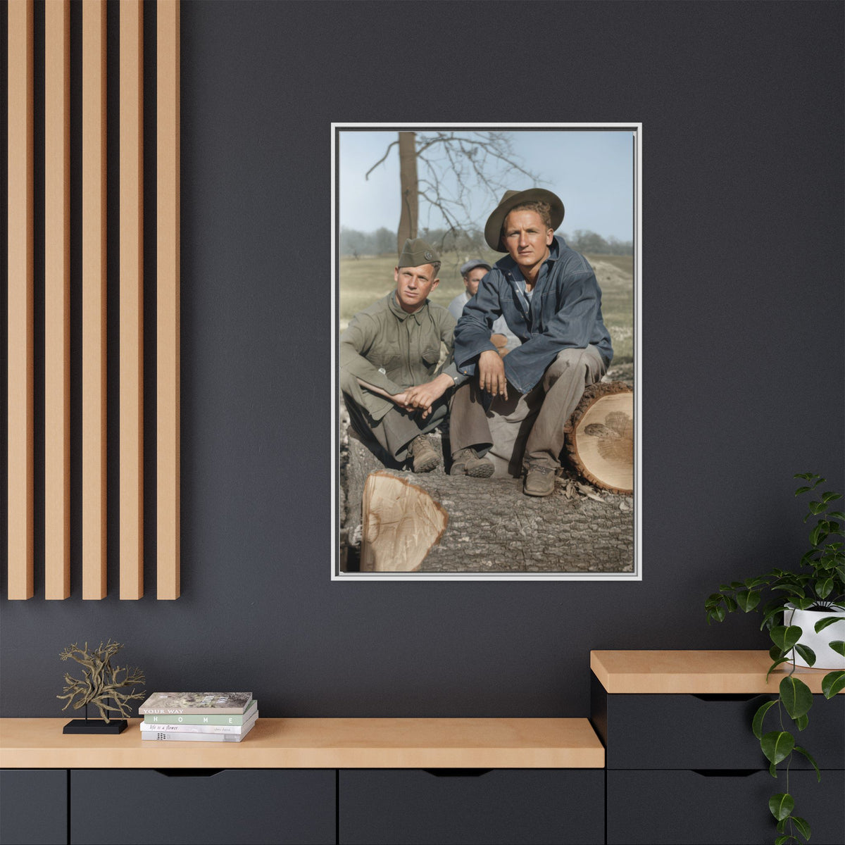 hommes 020 | Framed Vintage Photo - Matte Canvas