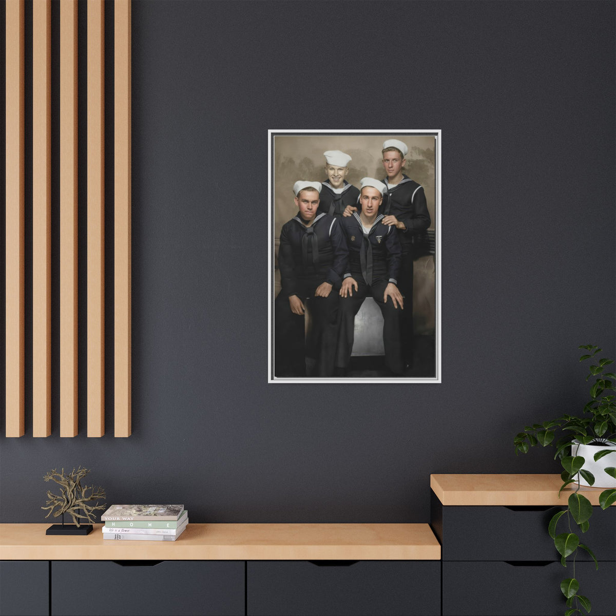 hommes 011 | Framed Vintage Photo - Matte Canvas