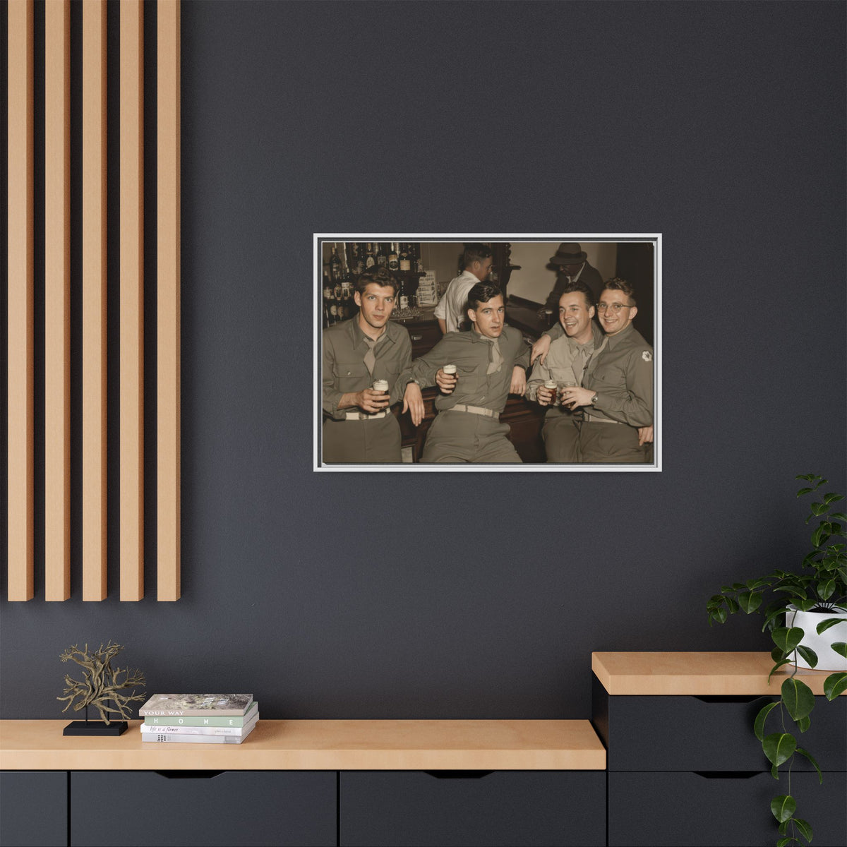 hommes 030 | Framed Vintage Photo - Matte Canvas