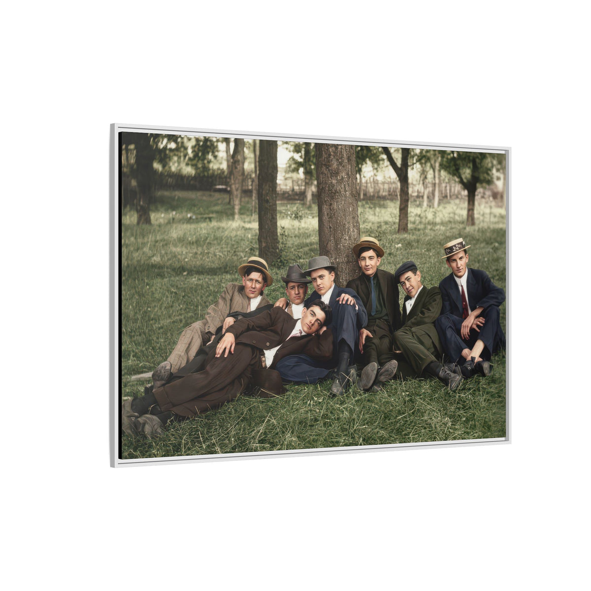 hommes 005 | Framed Vintage Photo - Matte Canvas