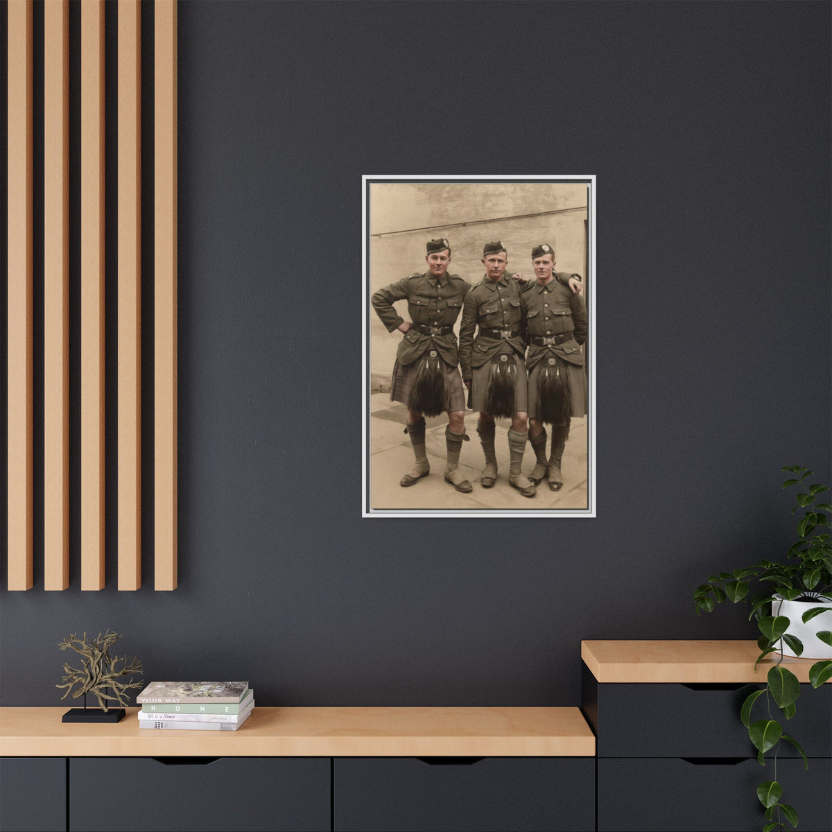hommes 014 | Framed Vintage Photo - Matte Canvas