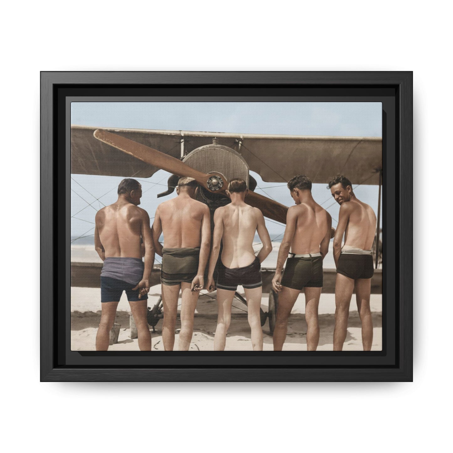 hommes 019 | Framed Vintage Photo - Matte Canvas