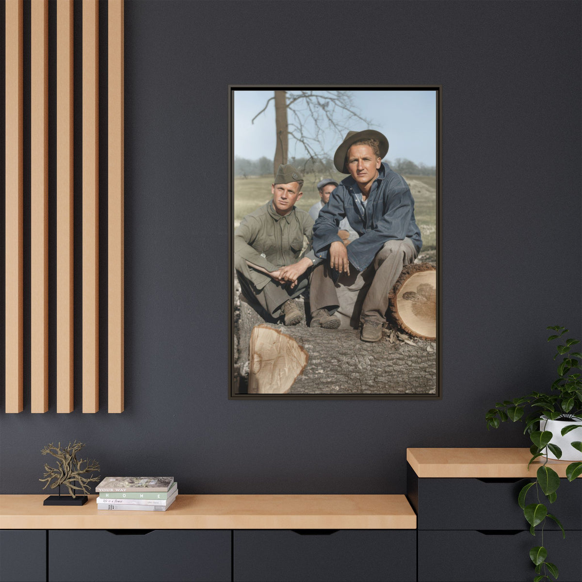 hommes 020 | Framed Vintage Photo - Matte Canvas