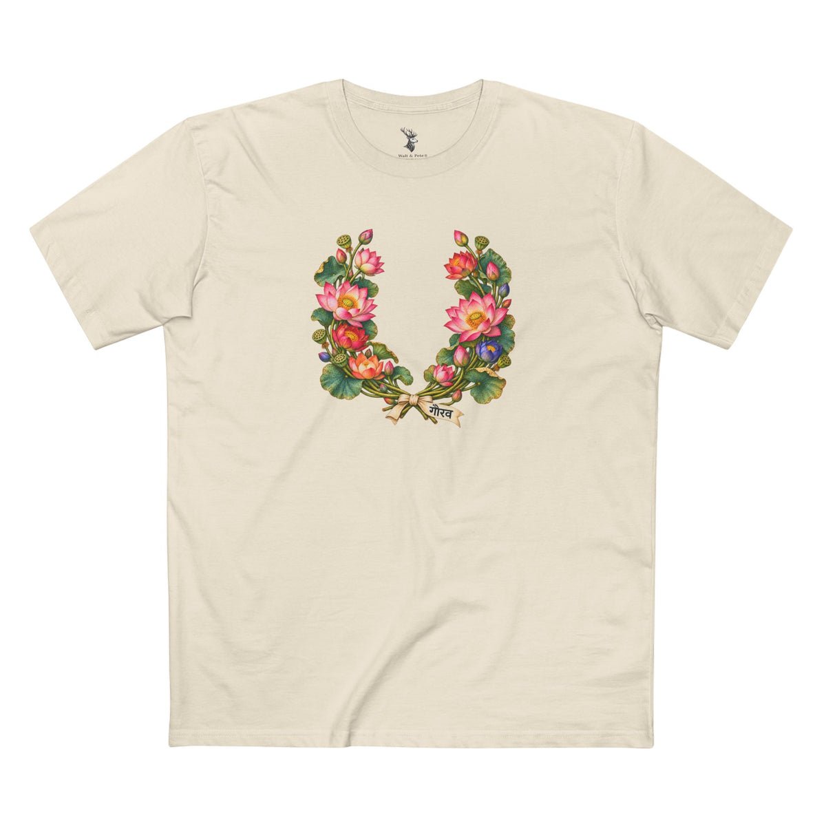 Gaurav Indian Lotus Pride T-Shirt — Rising With Dignity LGBTQ+ Laurel Wreath Tee