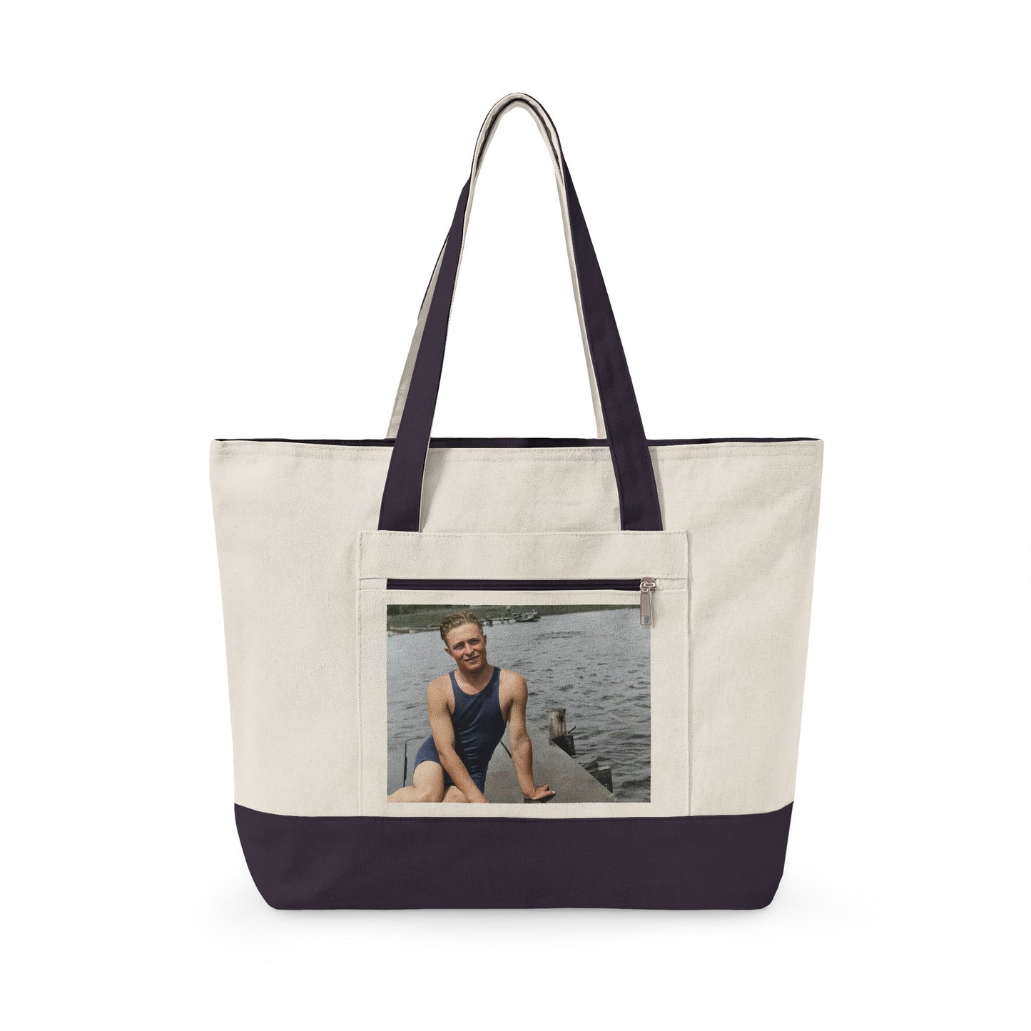 Beach Day Zippered Canvas Tote | nager 038