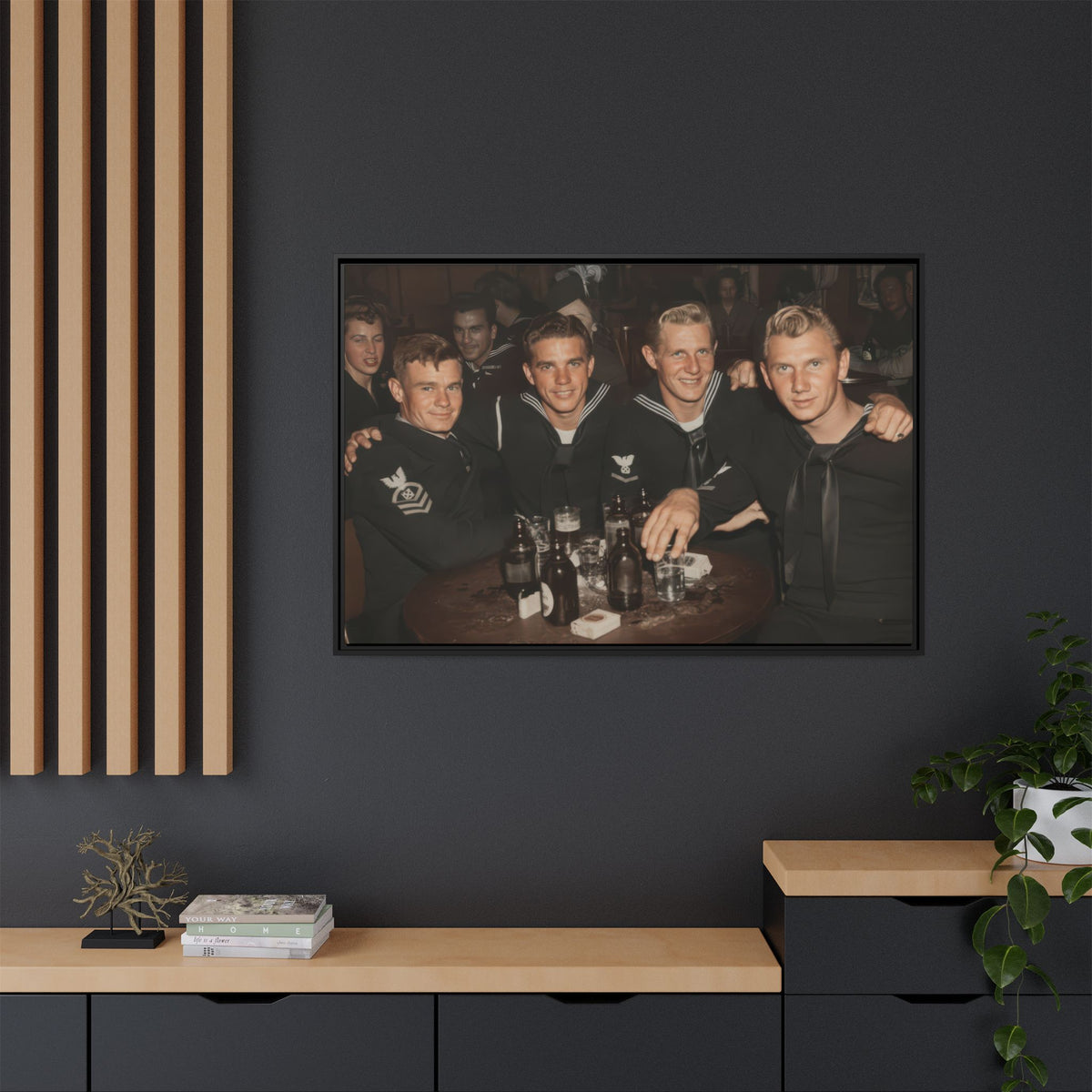 hommes 007 | Framed Vintage Photo - Matte Canvas2