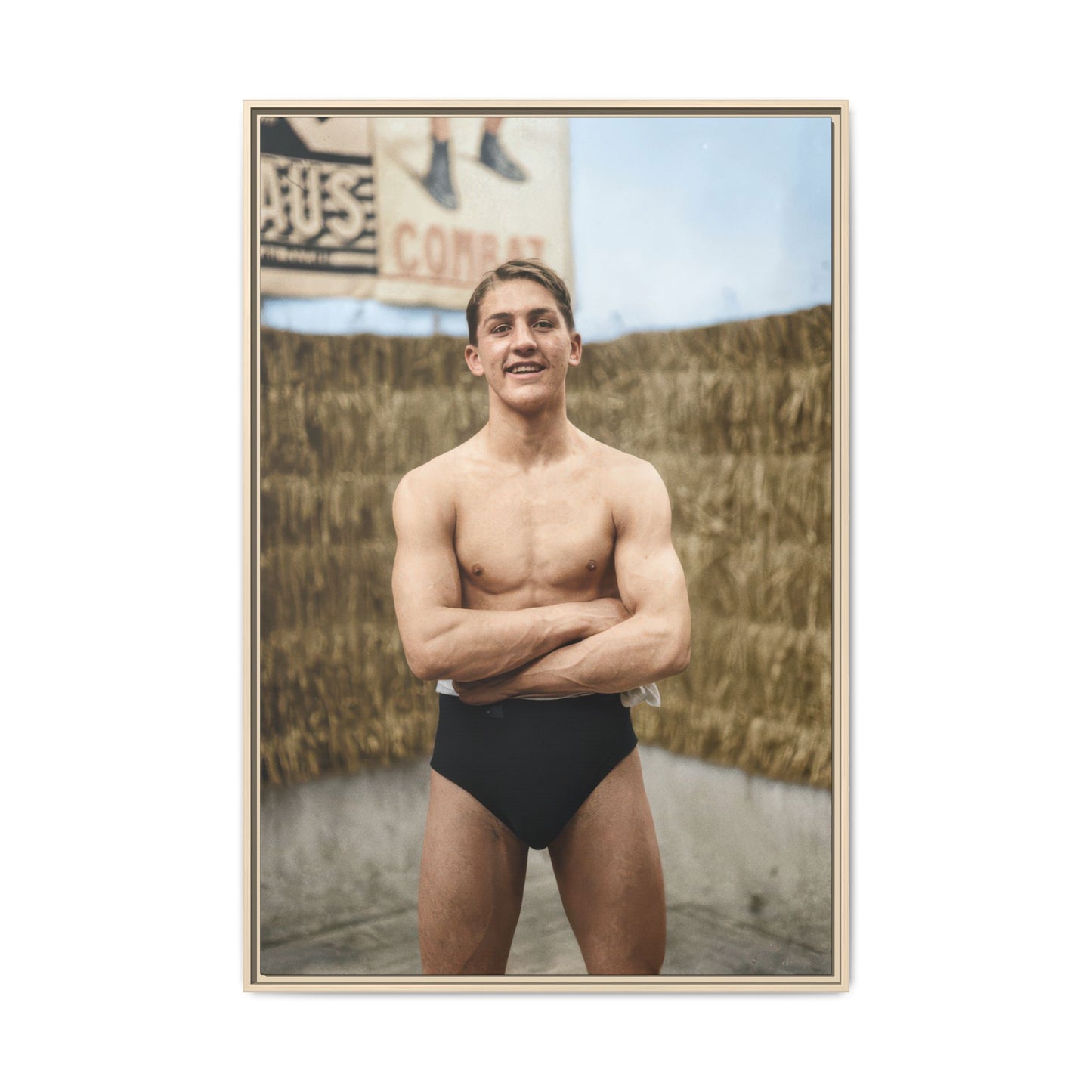athlétisme 047 | Framed Vintage Photo - Matte Canvas