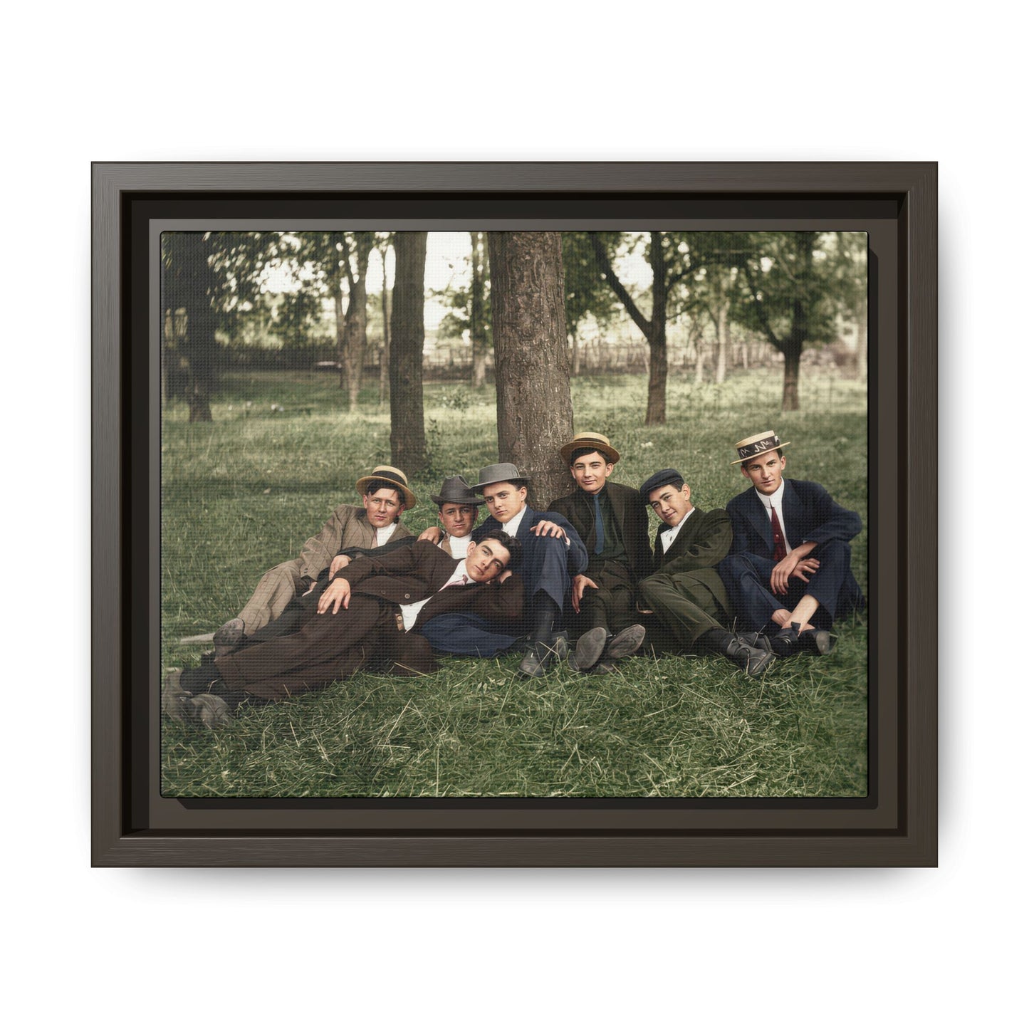 hommes 005 | Framed Vintage Photo - Matte Canvas