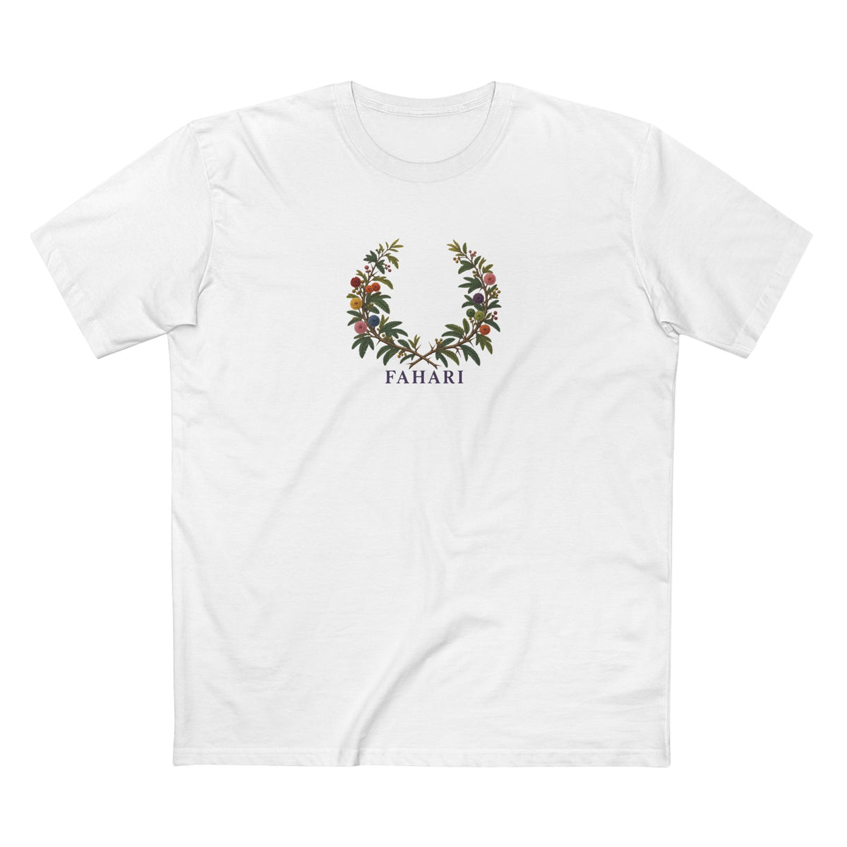 Kenyan Acacia Fahari Pride T-Shirt | Swahili LGBTQ+ Botanical Wreath Tee
