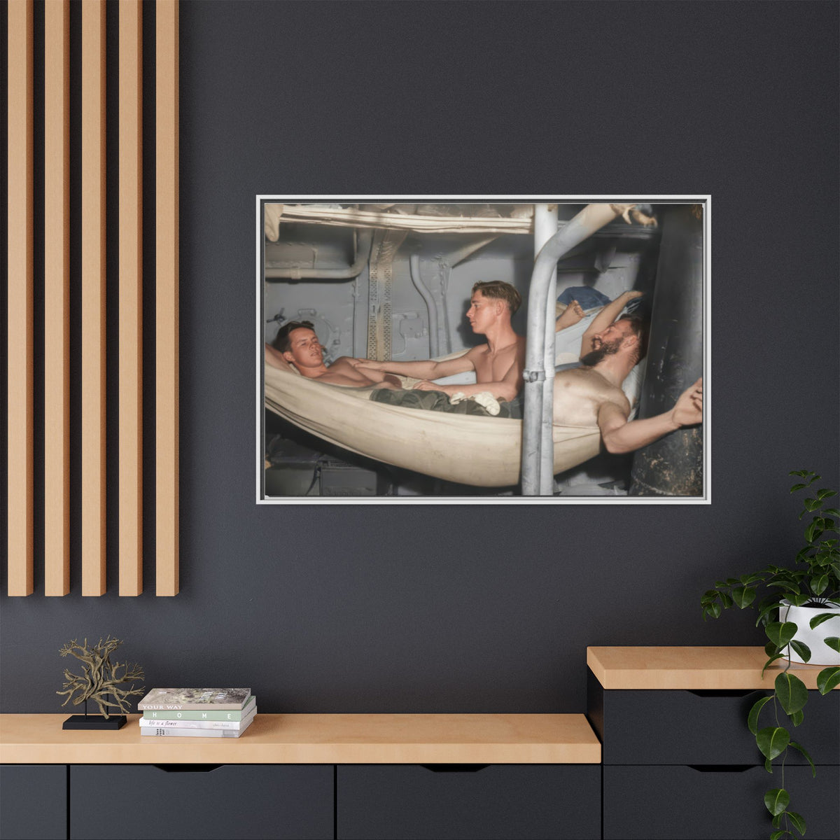 hommes 004 | Framed Vintage Photo - Matte Canvas