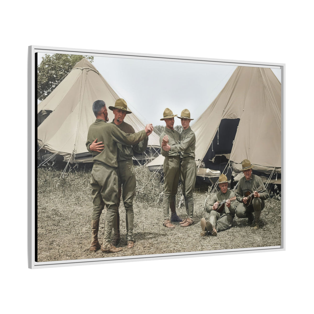 hommes 006 | Framed Vintage Photo - Matte Canvas