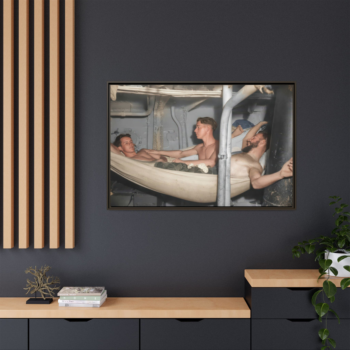 hommes 004 | Framed Vintage Photo - Matte Canvas