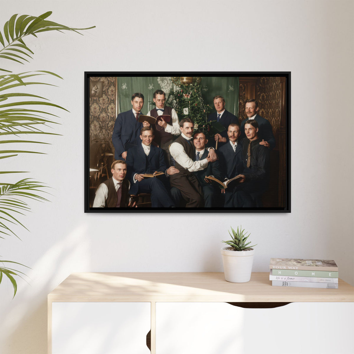 hommes 001 | Framed Vintage Photo - Matte Canvas