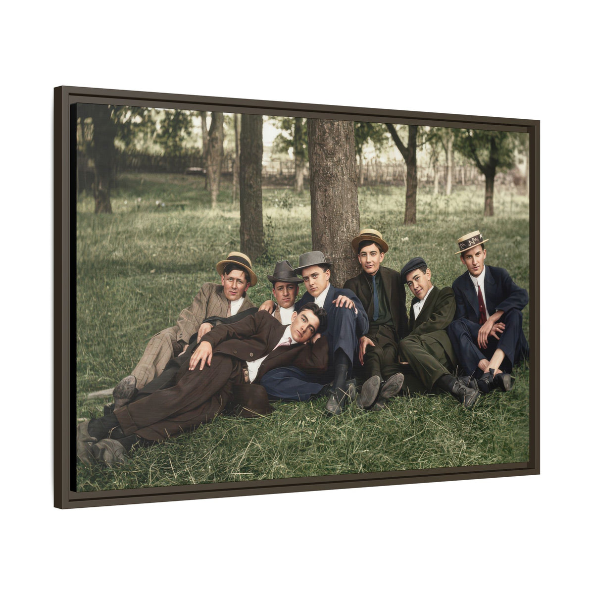 hommes 005 | Framed Vintage Photo - Matte Canvas