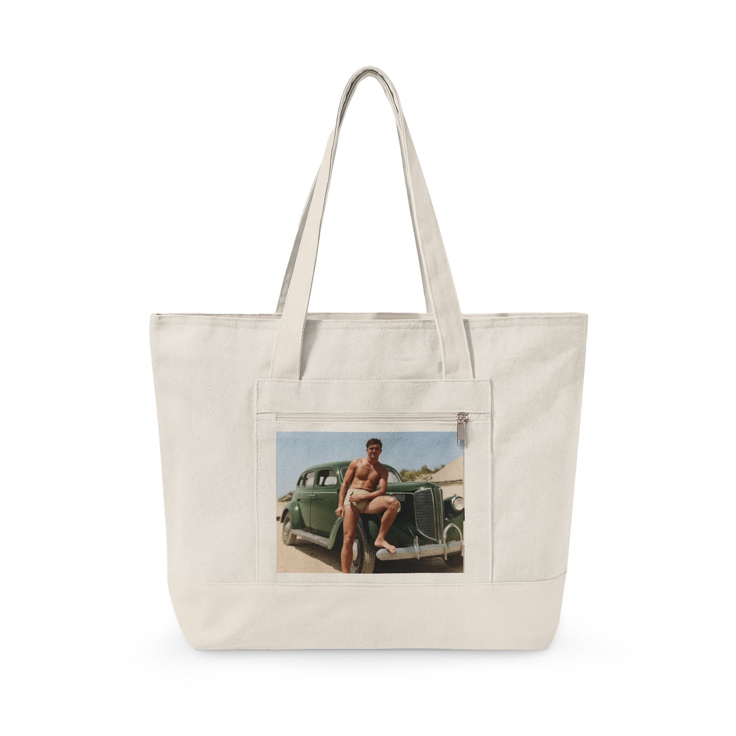 Beach Day Zippered Canvas Tote | nager 022