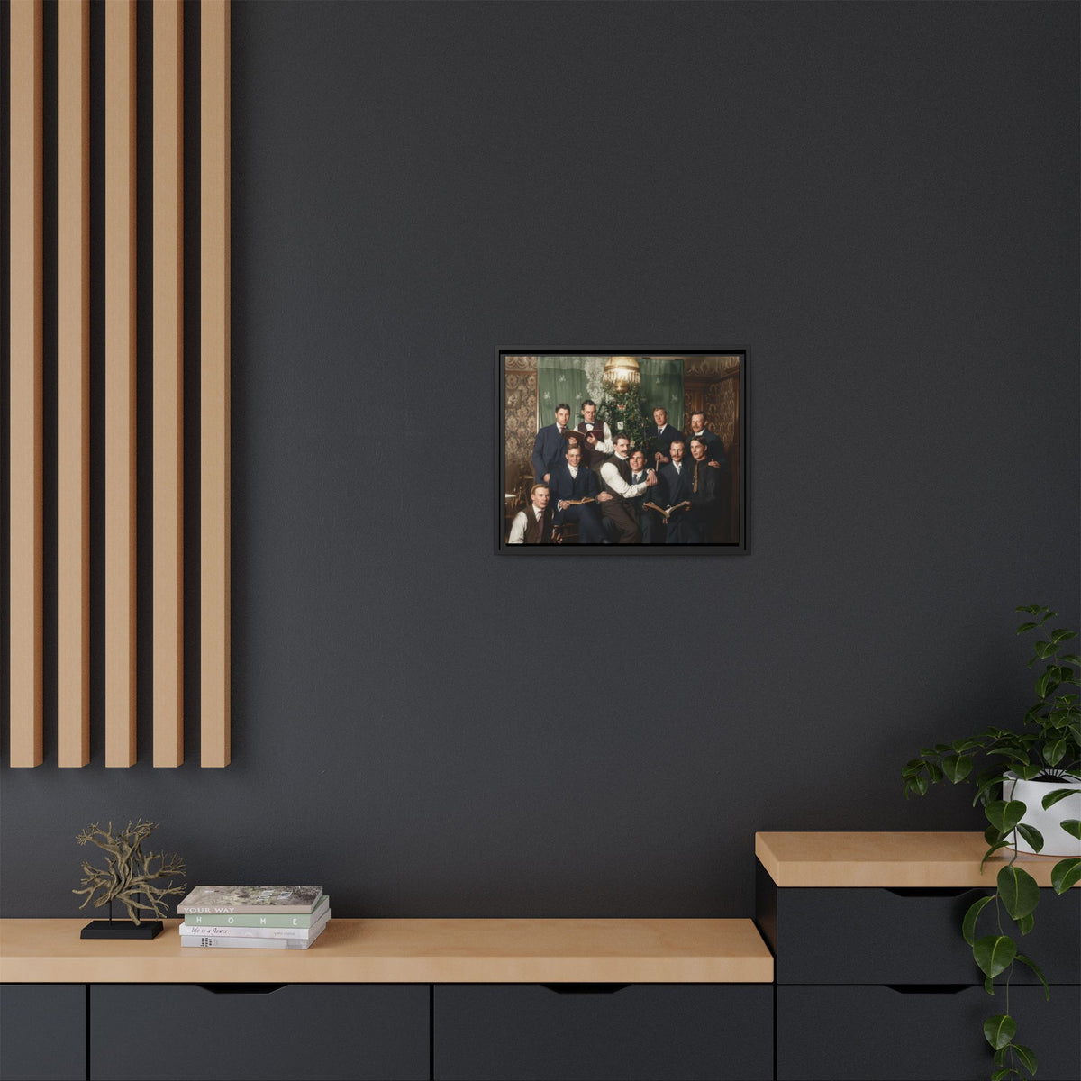 hommes 001 | Framed Vintage Photo - Matte Canvas