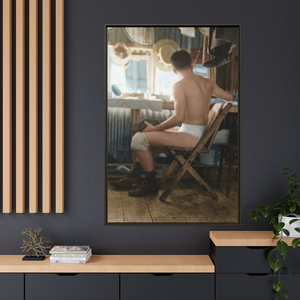 celibataire 022 | Framed Vintage Photo - Matte Canvas
