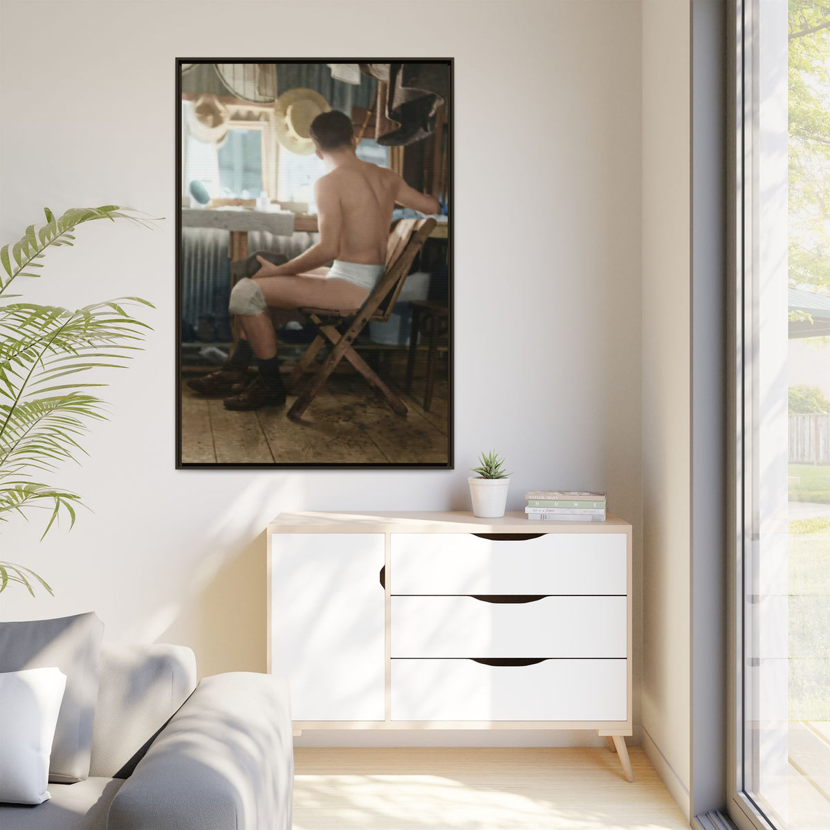 celibataire 022 | Framed Vintage Photo - Matte Canvas