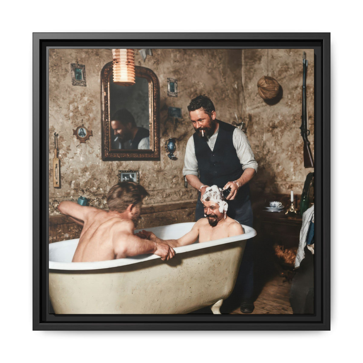 hommes 031 | Framed Vintage Photo - Matte Canvas2