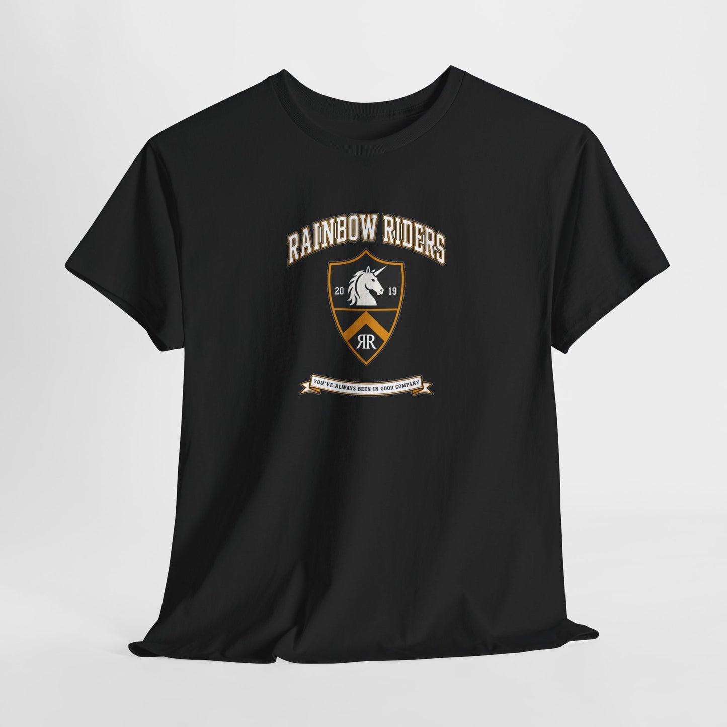 Rainbow Riders Heritage Crest T-Shirt | Est. 2019 LGBTQ+ Collegiate Tee