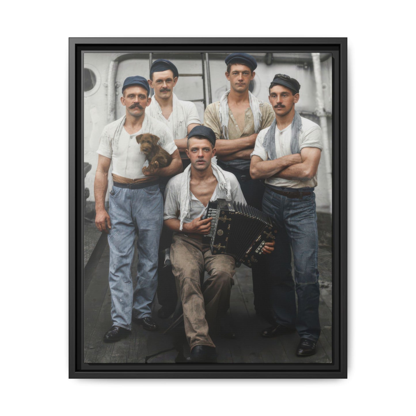 hommes 002 | Framed Vintage Photo - Matte Canvas