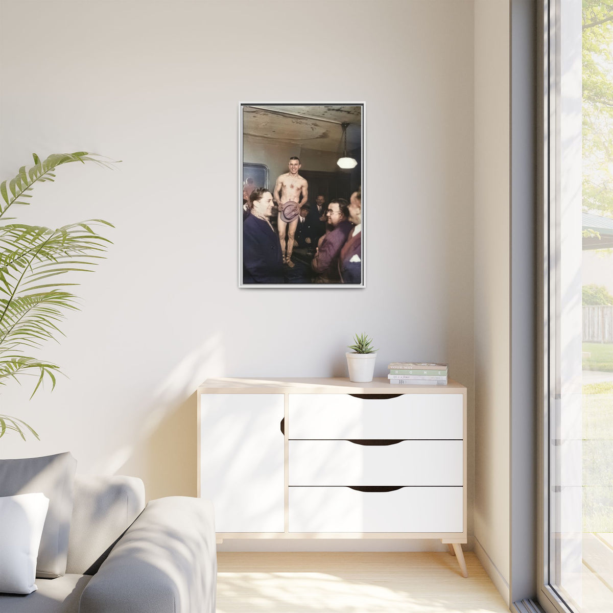 hommes 017 | Framed Vintage Photo - Matte Canvas