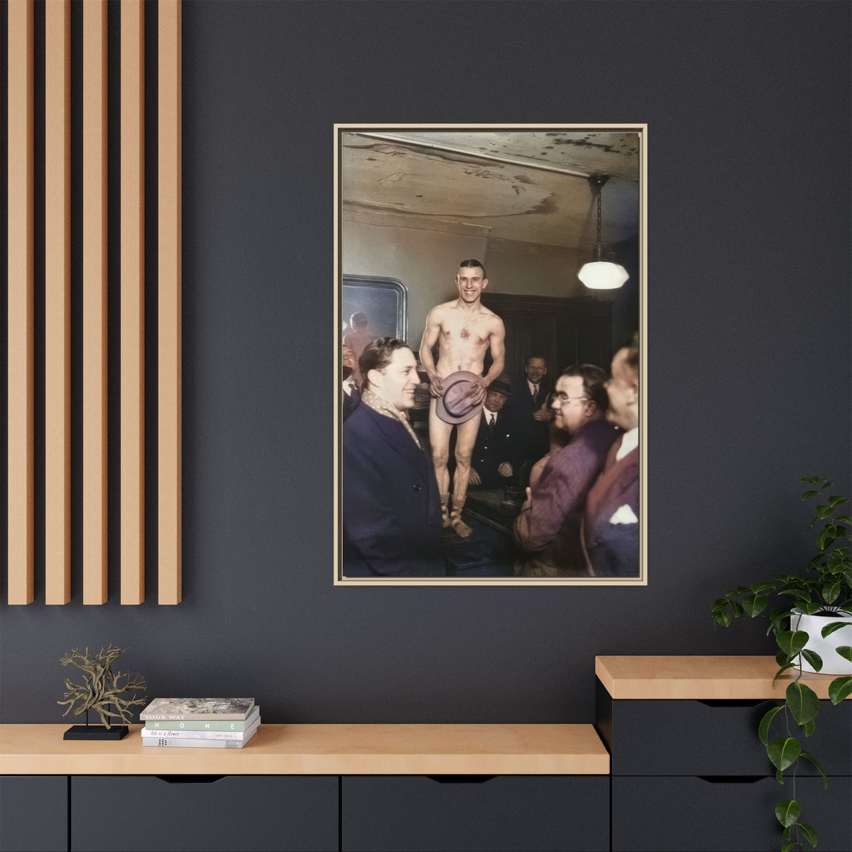 hommes 017 | Framed Vintage Photo - Matte Canvas