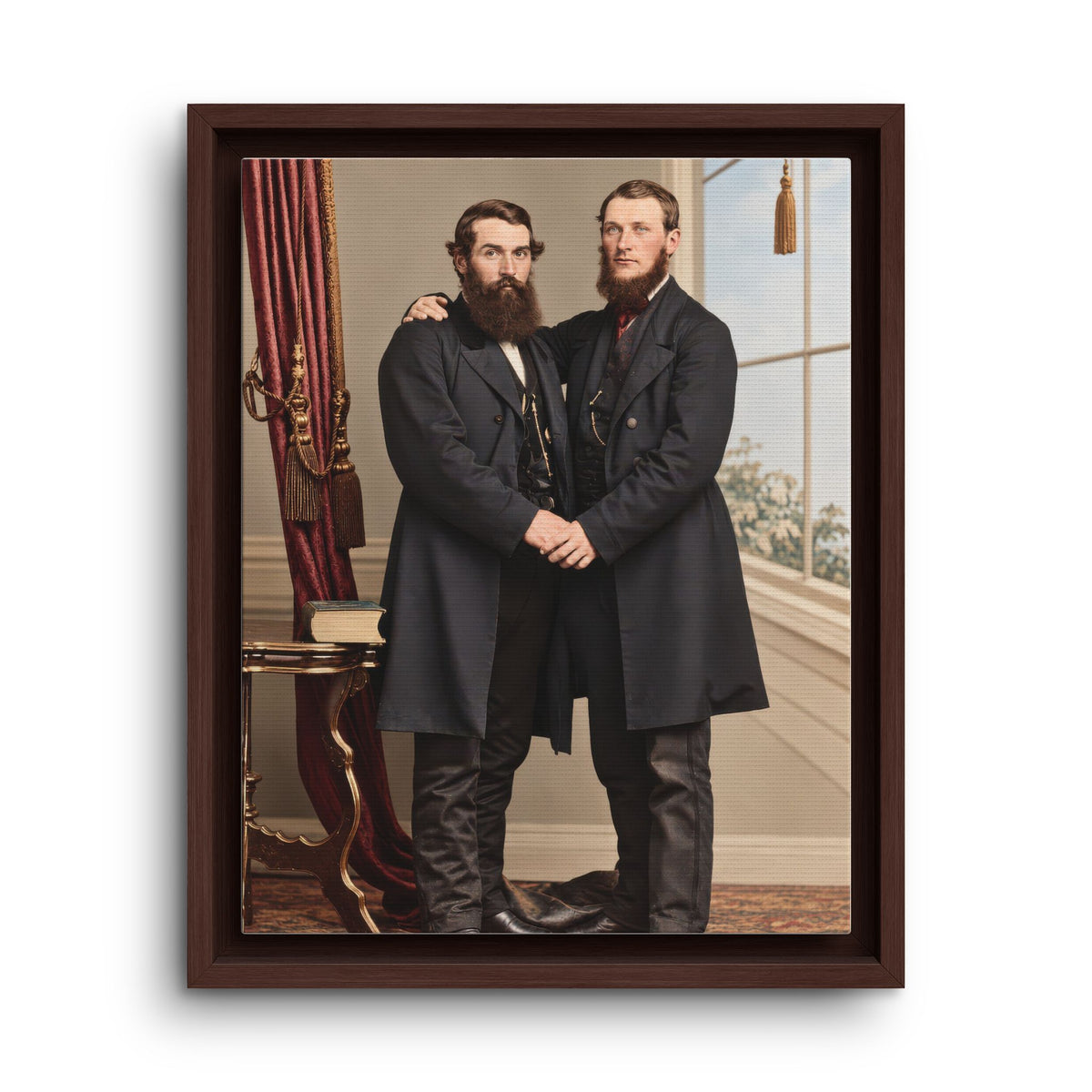 Archival nineteenth-century photograph reproduced on framed canvas