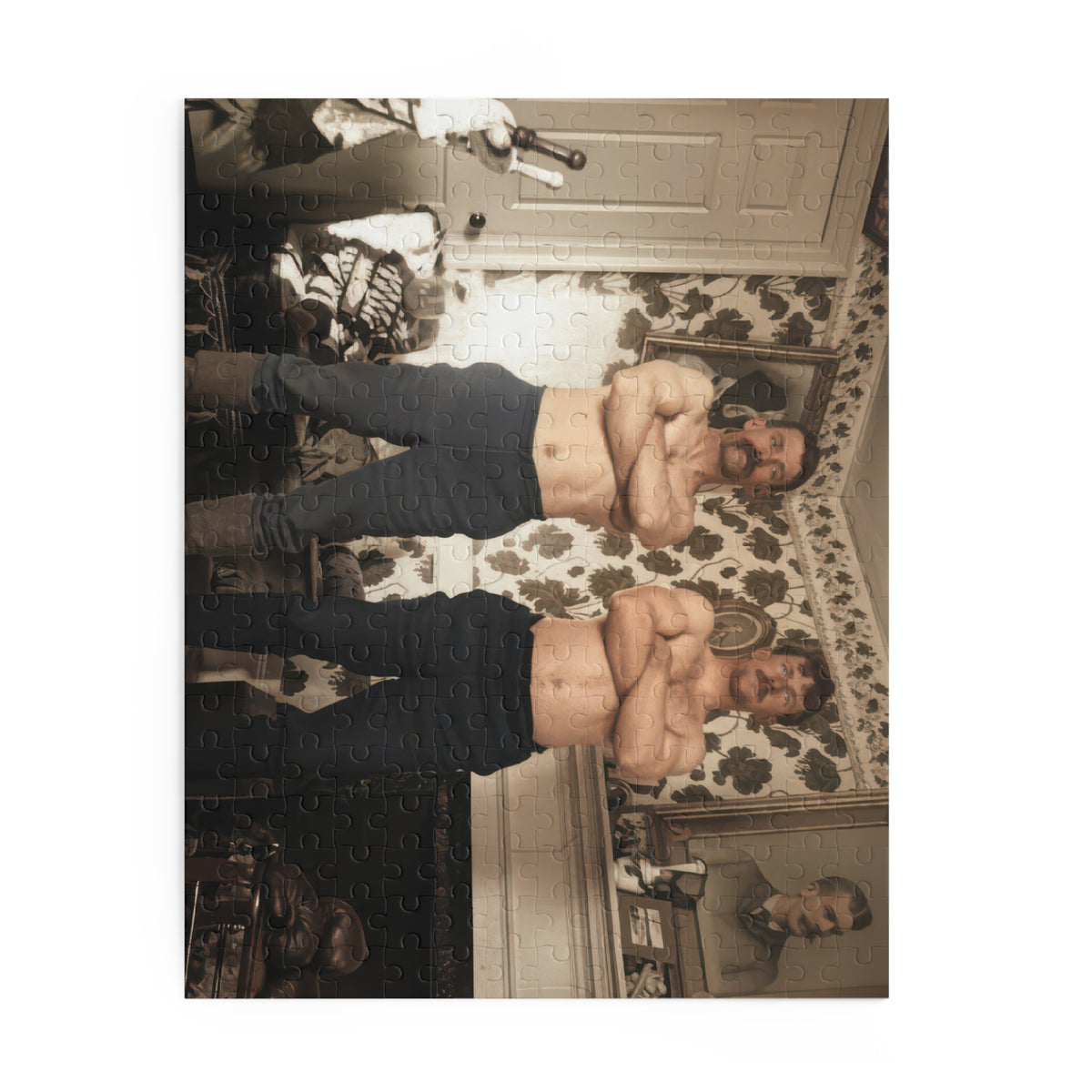 Two Mustached Men Vintage Photo Jigsaw Puzzle | LGBTQ+ Heritage | athlétisme 001