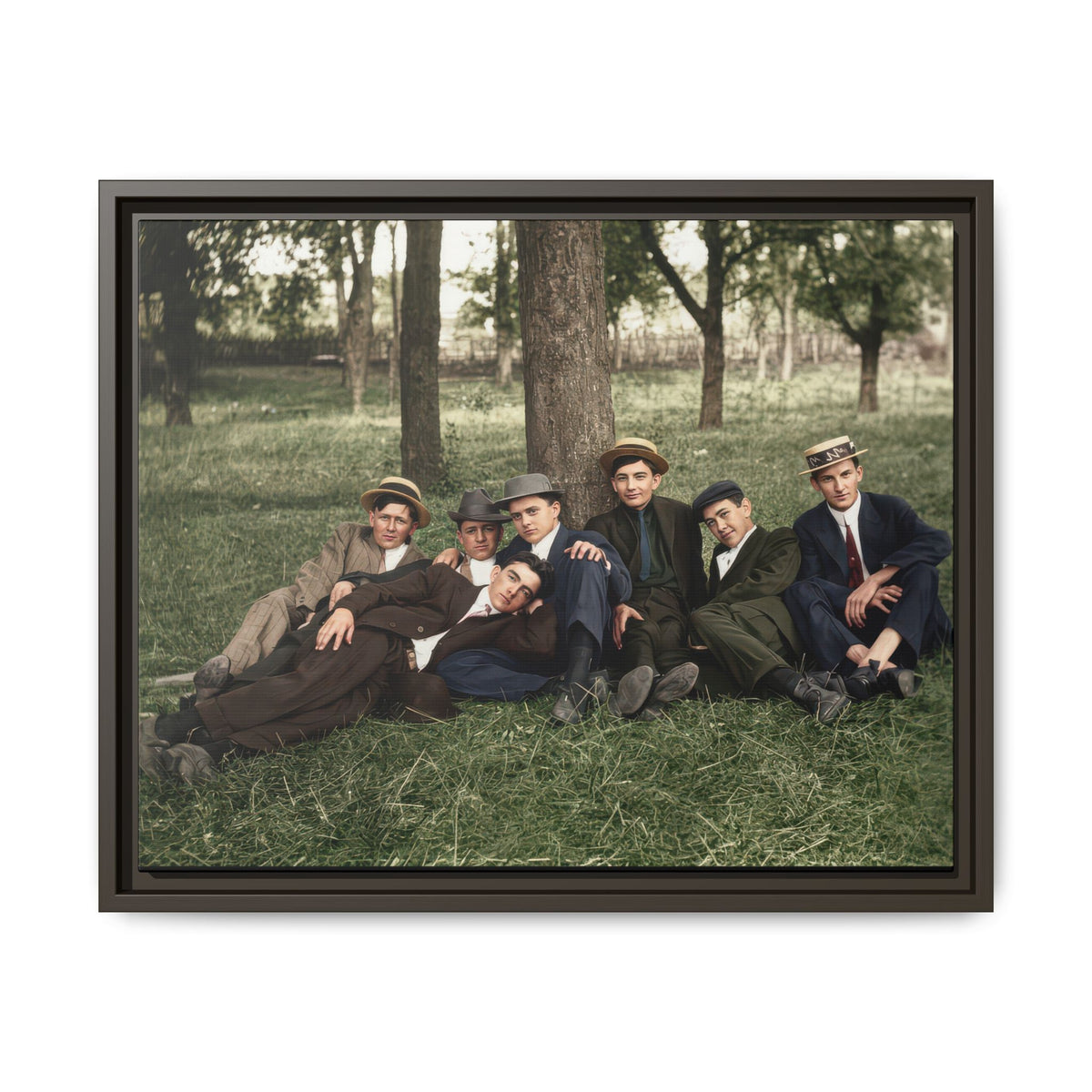 hommes 005 | Framed Vintage Photo - Matte Canvas