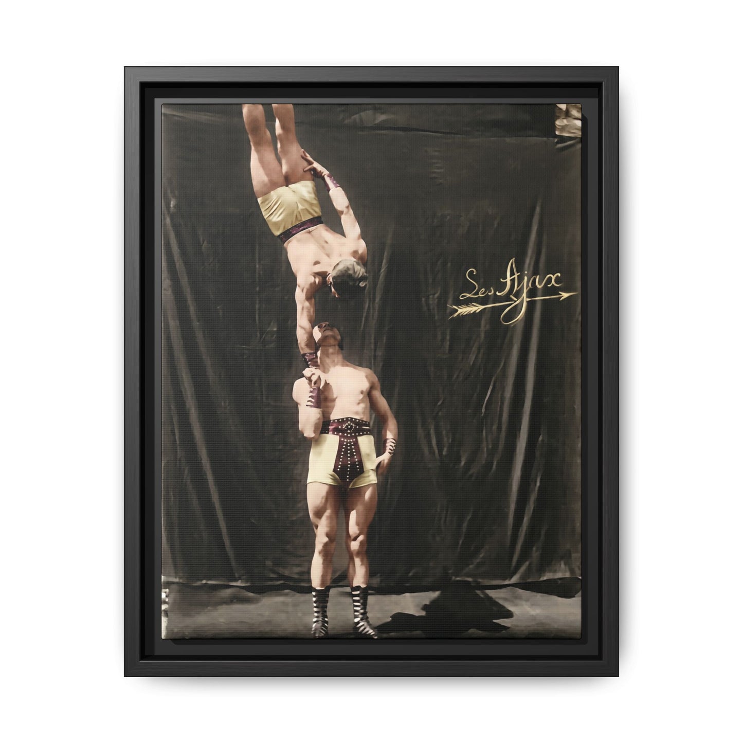 Les Ajax one-arm balance vintage sports photograph framed canvas wall art 