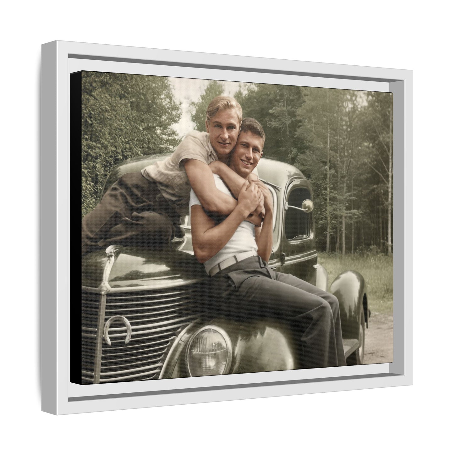 paire 045 | Framed Vintage Photo - Matte Canvas