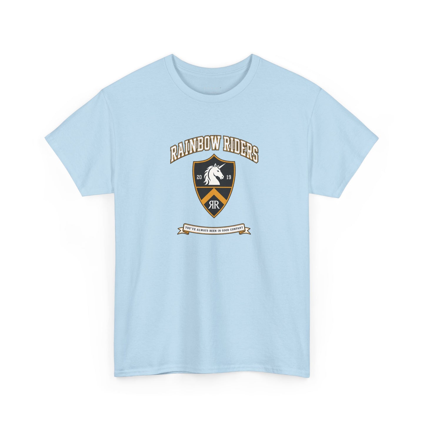 Rainbow Riders Heritage Crest T-Shirt | Est. 2019 LGBTQ+ Collegiate Tee
