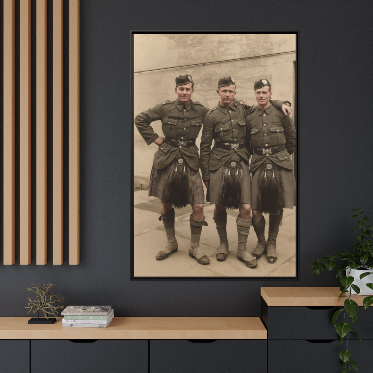 hommes 014 | Framed Vintage Photo - Matte Canvas