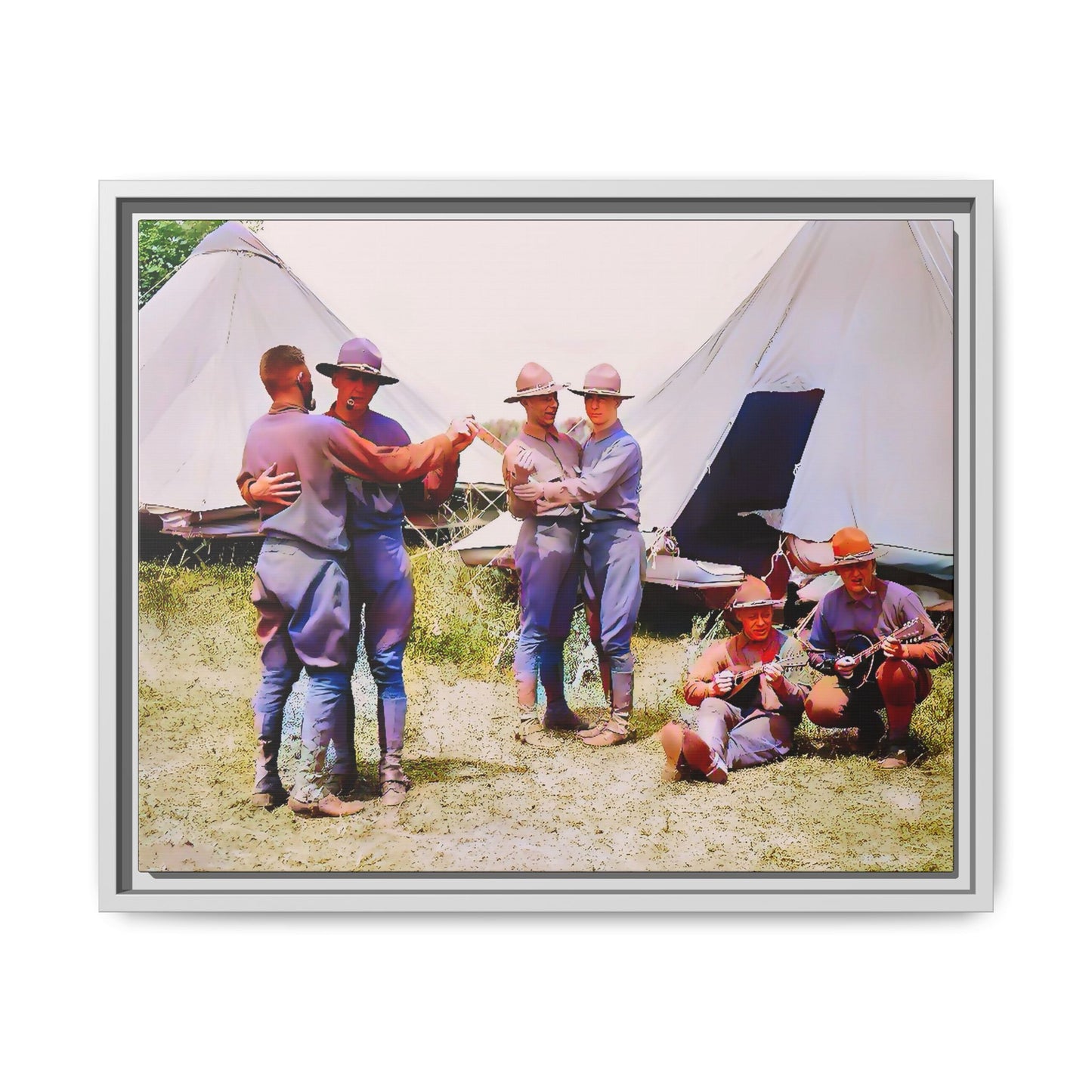 hommes 006 | Framed Vintage Photo - Matte Canvas